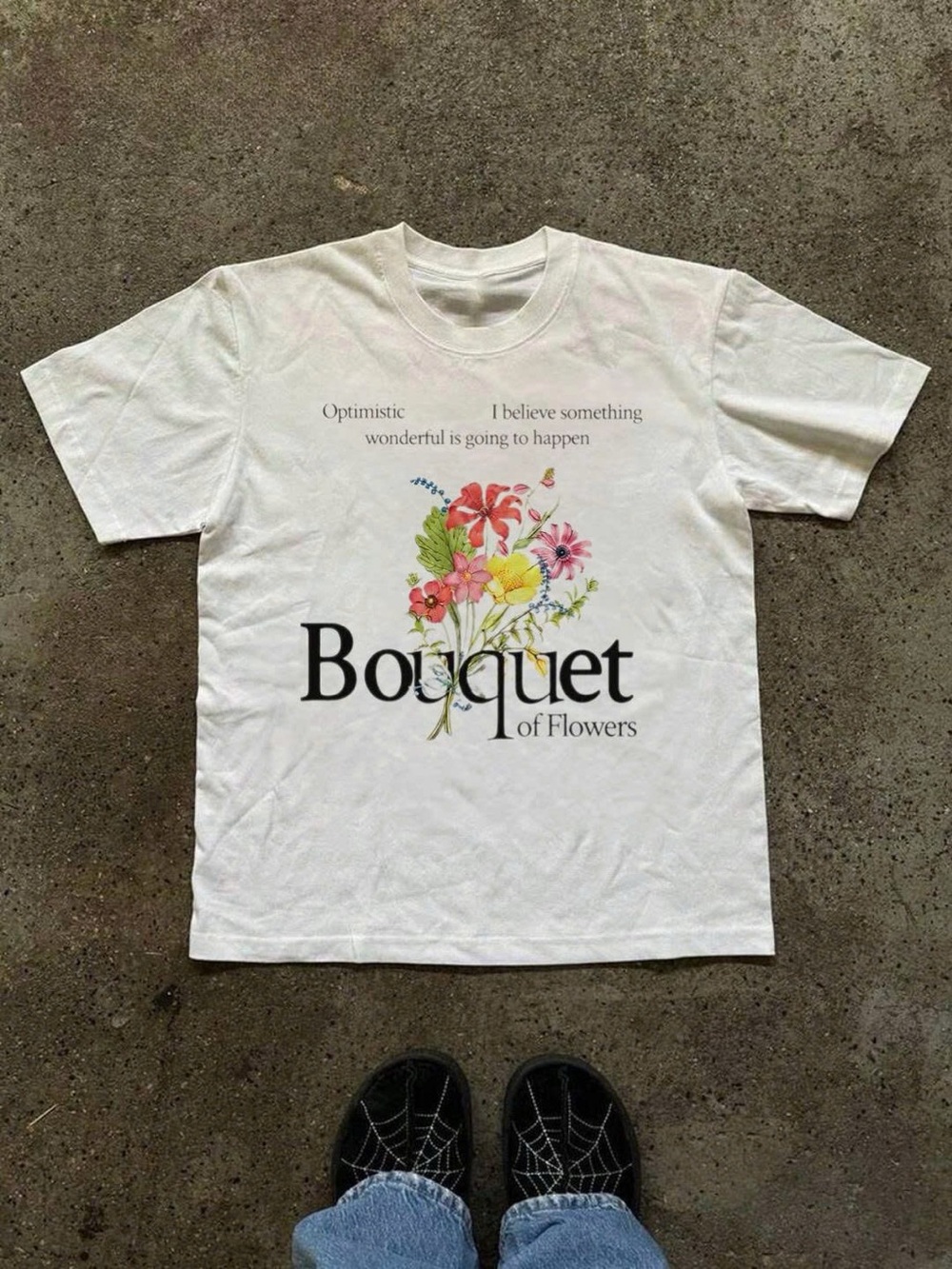 Bouquet of Flowers Graphic Tee - White